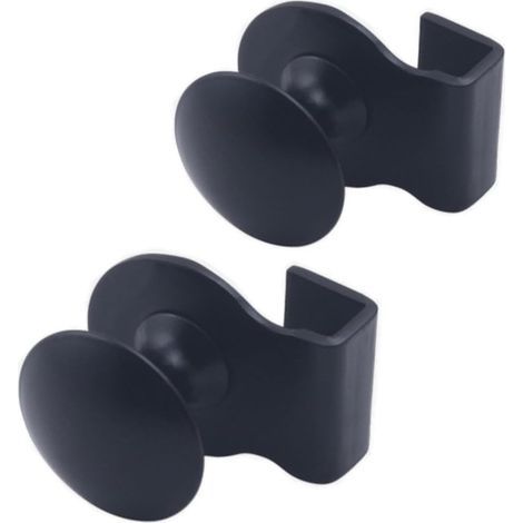 Lot de 2 poignées de porte en verre, poignée à clip en acier inoxydable sans perçage Clips de porte Pinces tire poignées boutons pour vitrines de vitrines en verre 58 mm, (noir) (1/5)