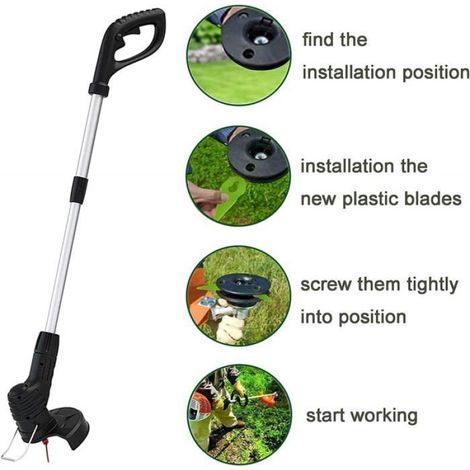 100PCS Lames de Tondeuse en Plastique - - Gtech ST01 ST02 ST04 ST05 ST20 - Lame pour Jardin et Pelouse Coupe Bordures (1/5)
