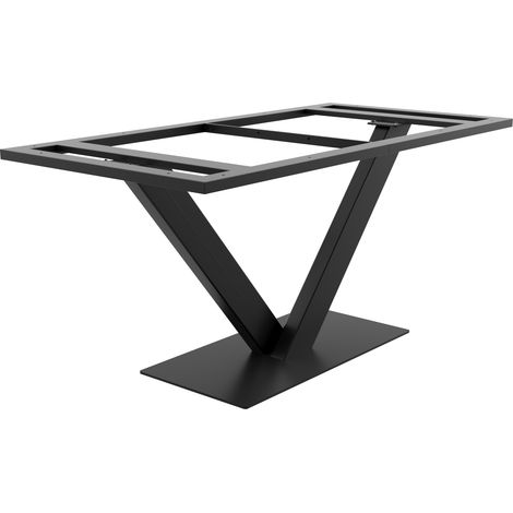 Metalopro – Pied de table en métal noir – Acier poudré – Hauteur 72cm – Charge 150kg – Montage rapide avec vis et patins – Pour table à manger ou bureau (1/5)
