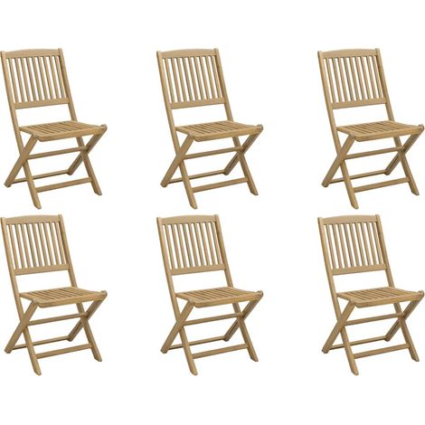 Maison Exclusive - Chaises de jardin pliantes lot de 6 44x50x88 cm bois d'acacia (1/5)