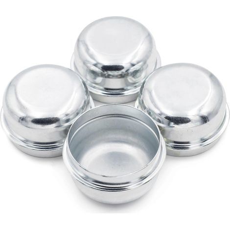 Lot de 4 enjoliveurs centraux de roue 50 mm et 49 mm, universels, anti-poussière, accessoires de voiture, en plastique ABS chromé. (1/4)