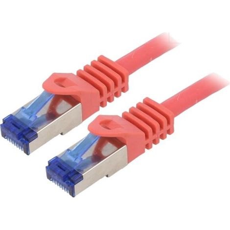 Cable reseau RJ45 male S-FTP Cat 6a rouge- 2m