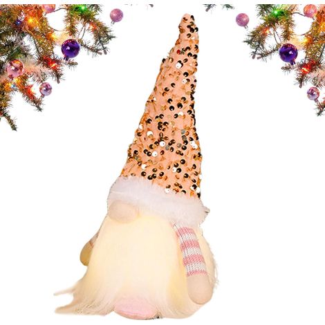 Décorations Gnomes De Noël Peluche 30 Centimètres À Sequins Lumineux Gnomes De Fêtes Figurine Pour Fête Thanksgiving Pâques Anniversaire Maison Bureau Cuisine Cheminée Appartement Chambre (1/5)