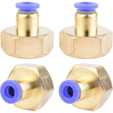 pièces de tuyau de diamètre extérieur 6 mm x 1/2" avec filetage intérieur PT, raccord pneumatique, connecteur push-in, qualité industrielle, connecteurs de raccordement pneumatiques (1/5)