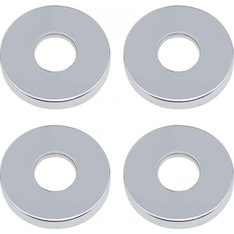Set mit 4 verchromten Rosetten für Duschzubehör, klappbare Rosette, Edelstahl Ø 26 mm (3/4"), flache, flache Rosette für Sanitärinstallationen, ideal für (1/5)