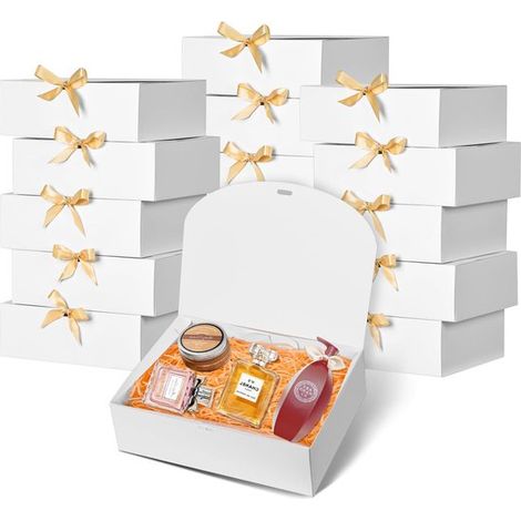 Scatole regalo con coperchio, 10 pezzi, 15 x 16,3 x 5 cm, per damigelle d'onore, scatole per proposte di matrimonio, scatole regalo per matrimoni, compleanni, Natale, (1/5)