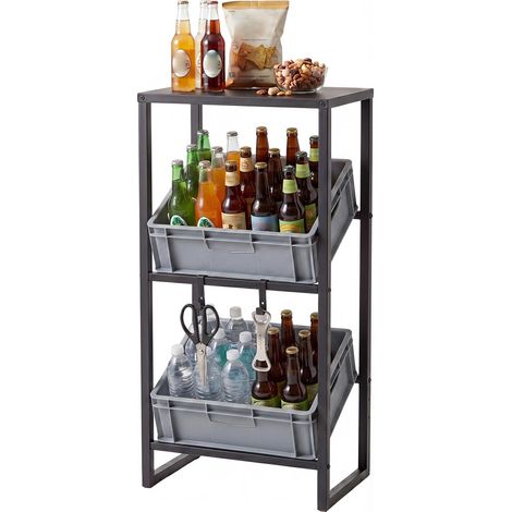 COSTWAY Scaffale per Casse d'Acqua 3 Cassette in Metallo (47x32x102 cm) (1/5)