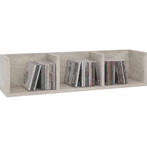 Idimex – Étagère murale Nello 3 compartiments – Mélaminé décor béton – Longueur 28 cm – Charge max 5 kg – Kit de fixation inclus (1/2)