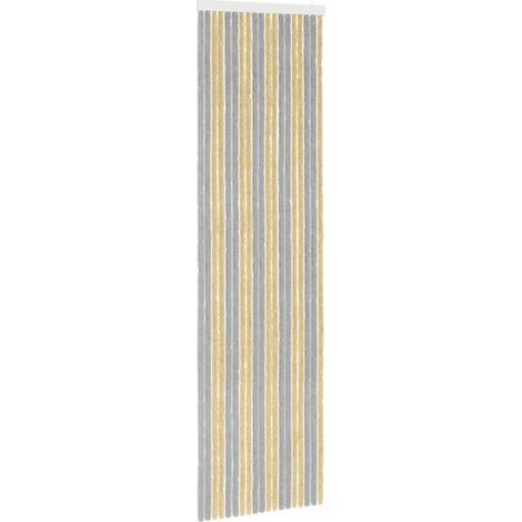 Rideau en chenille, gris et beige, 56 x 200 cm (1/5)