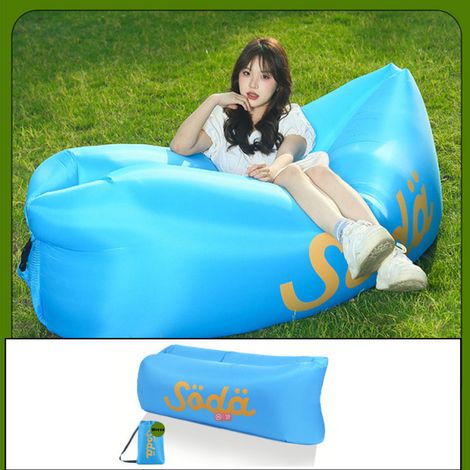 Aufblasbares Sofa mit Tragetasche, tragbarer Strandstuhl, wasserdicht und auslaufsicher, ideal für Camping, Reisen, Wandern und den Pool (blau)