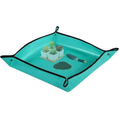 Tapis de plantation UlisemPlant, tapis de jardinage pliable et imperméable en polyéthylène pour semis et plantes succulentes d'intérieur (68 x 68 cm, vert)