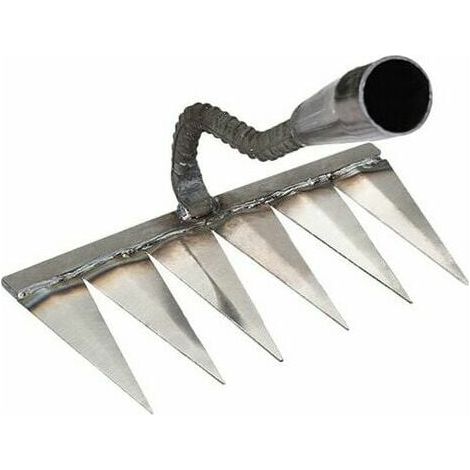 Rake À Chaume - Râteau En Acier Carbone 240 X 137 X 320 Mm - Pour Désherbage Et Aération Du Gazon - Diamètre De Manche 32 Mm - 1 Pièce (1/3)