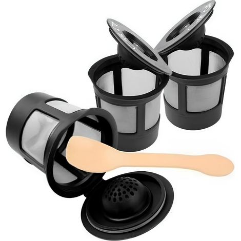 Filtre Réutilisable Keurig - 3 Pièces Acier Inoxydable Pour K-Cup Solo - Écologique et Économique Maison/Bureau (1/4)