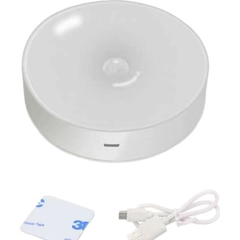 Veilleuse LED avec détecteur de mouvement, rechargeable par USB, idéale pour les cuisines, les armoires, les cages d'escalier, lampe LED sans fil pour armoire. (1/5)
