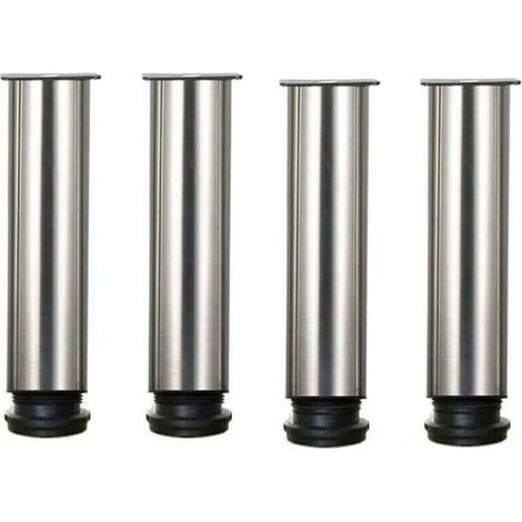 Lot de 4 pieds de meuble - Acier inoxydable - Réglables en hauteur de 25 cm - Idéal pour canapé, table, armoires