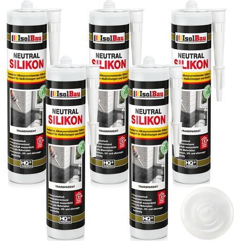 Neutralsilikon Naturstein Silikon Marmor Sanitär Inn/Auß 5 x 300ml Transparent (1/5)