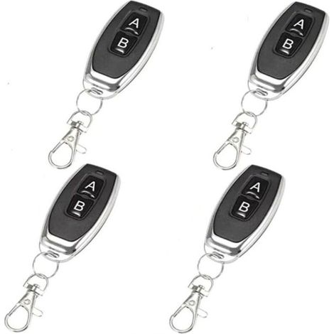 Commande à distance 433 MHz AB Boutons Matal Transmetteur sans Fil Code , XU,d'apprentissage Télécommande Intelligente pour Ouvre Porte de Garage（4 articles） - KZQ (1/4)