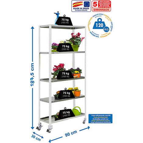 Simonrack SIMONGARDEN COMFORT MOB 5 étagère métal blanc galvanisé (1/2)