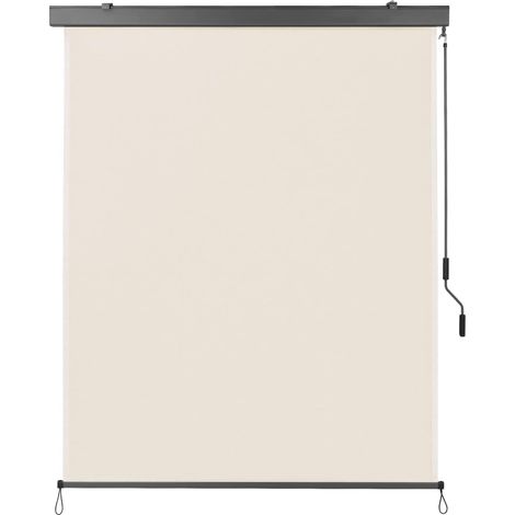 Store Vertical Balcon,Roulant Extérieur,Enrouleur Occultant,Pare-Soleil,Protection du Vent- (250x180cm, Beige) (1/5)