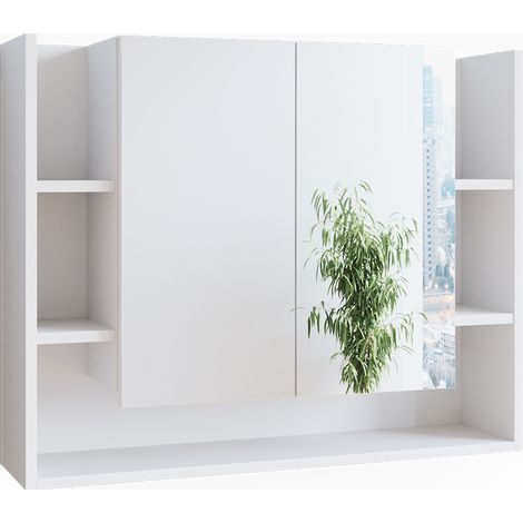 Specchio contenitore bagno Elira, Bianco, 80.2 x 64 cm, Vicco (1/5)
