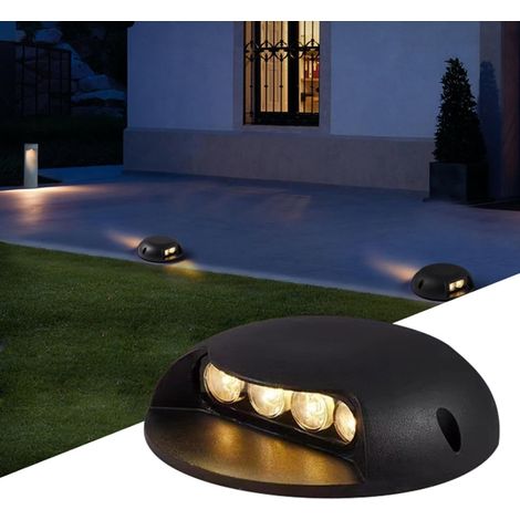 Spot LED encastrable dans le sol pour jardin, étanche IP65, transmission de lumière latérale, basse tension AC/DC24V, éclairage d'extérieur pour allées, allées, terrasse, lampe de paysage ronde (1/5)