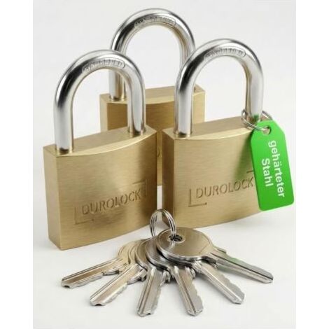 Lot de 3 Cadenas à Clé Identique avec 6 Clés (1/5)