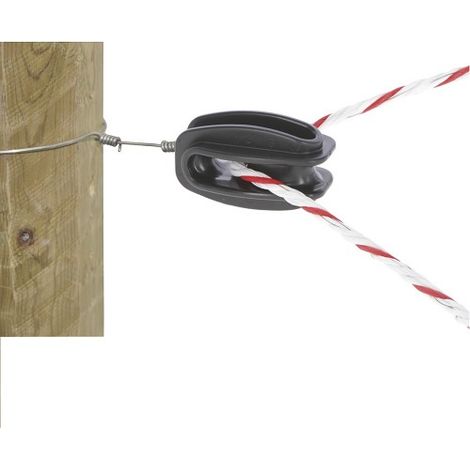 INSPOVET Drahtisolator fÐ©r Ecke, schwarz, mit Loch