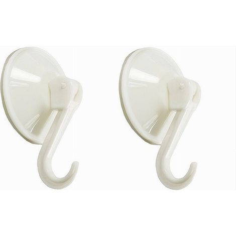 Trade Shop - Set 2pz Ganci Appendini Parete A Ventosa Cucina Bagno Attaccapanni Bianchi 59673 -