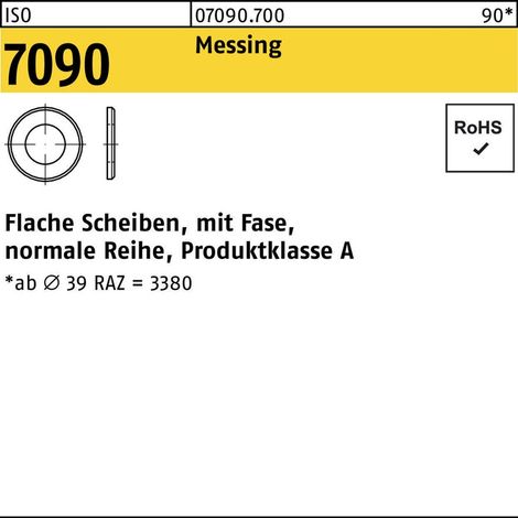 ISO 7090 Flache Scheiben Messing 16 (17 x 30 x 3 ) Ms K 250 Stk