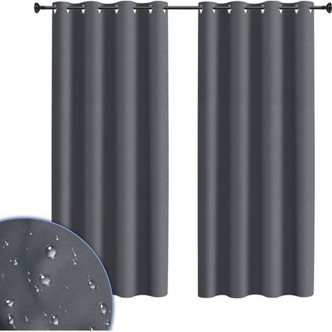 Tenda da esterno - 132 x 274 cm - Impermeabile e resistente alle intemperie - Tenda oscurante per balcone - Opaca - 2 pezzi (1/5)