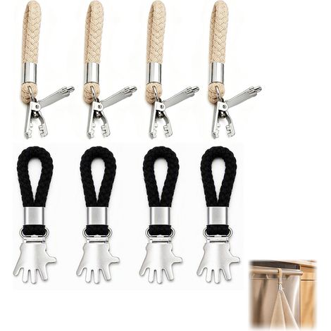 Accroche Torchon Pince Main 8 Pièces Crochet Cuisine Noir Beige (1/5)