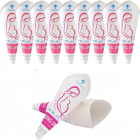 Urinarios portátiles，paquetes de 12 protectores diarios，urinarios de pie para mujeres embarazadas，embudo de papel desechable (1/2)
