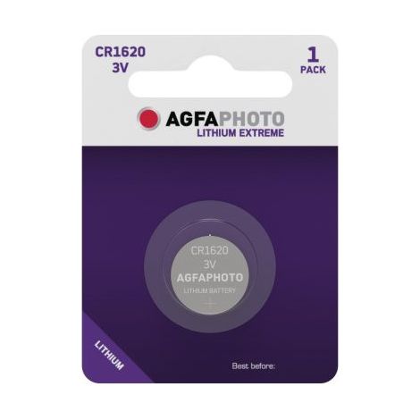 AgfaPhoto 150803456 - Pile bouton lithium, couleur argentée (1/2)
