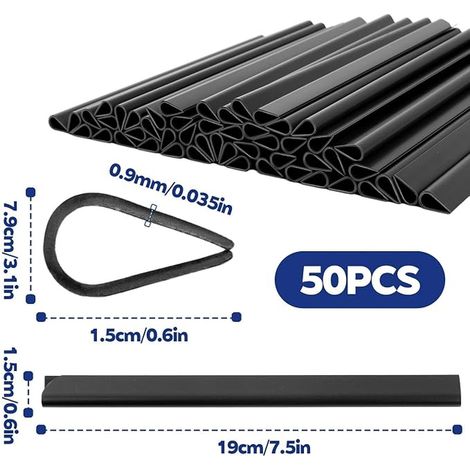 PVC Privacy Screen Clips Universal Garden Fence Clips PVC Fixing Strips Privacy Screen Clamp Rails Windscreen Strips Anthracite (1/3)