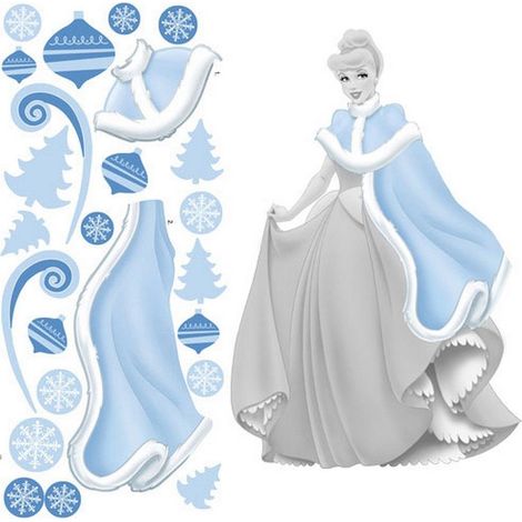 Grands stickers muraux hiver pour sticker Cendrillon
