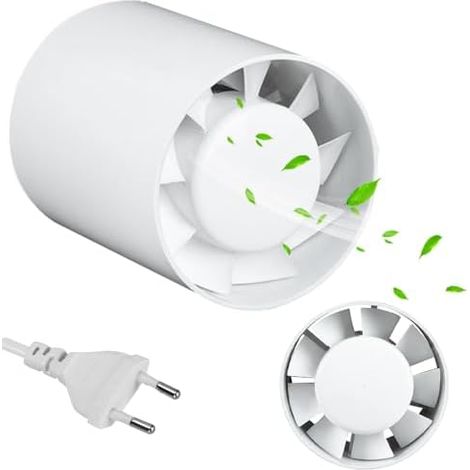 100 mm Extracteur D'air Silencieux, Ventilateur d'extraction de Gaine 130m³/h, 10W 34dB, Conduit en Ligne Axial de la Gain pour le Bain, WC, Toilette, Tente, Serre, Cuisine, Bureau, Garage (1/5)