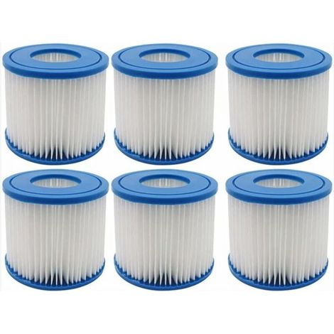 Lot de 6 filtres pour spa de piscine - Accessoires de piscine - Papier filtre Intex de type H
