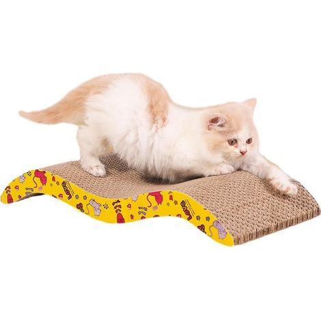 44 x 21cm Carton Griffoir Incurvé Réversible, Tapis à Gratter pour Chat (1/5)