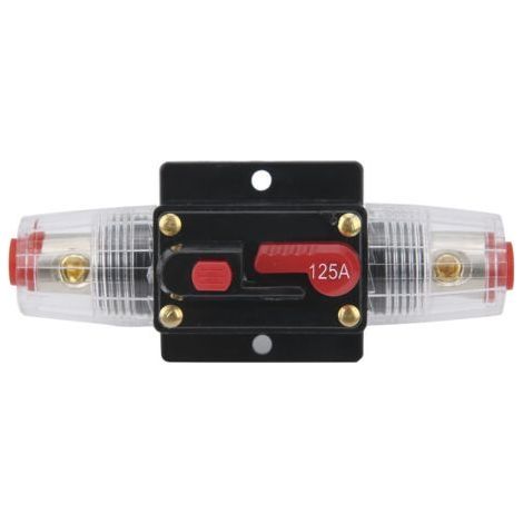 12-24V 125A Stéréo Audio Disjoncteur Self Recovery Fusible Inline Holder pour Voiture Bateau (1/5)