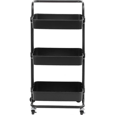 3-stöckiger Aufbewahrungswagen, Rollregal für Küche und Bad, mobiles Regal mit Rollen, Mehrzweck-Organizer (1/5)