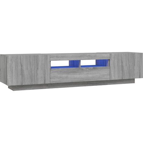 Maison Exclusive - Set Mobili TV 2 pz con Luci LED Grigio Sonoma Legno Multistrato (1/5)