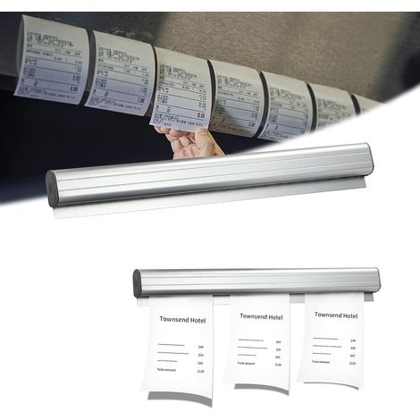 Bestellhalter, Gutscheinkarten – Aluminium-Ticketschiene zur Wandmontage für Kassenbons, Barscheine, Klemmetiketten, zum Aufbewahren von Bestellungen, Küche, Bar, Büro, Bestellung, 30 cm (1/5)