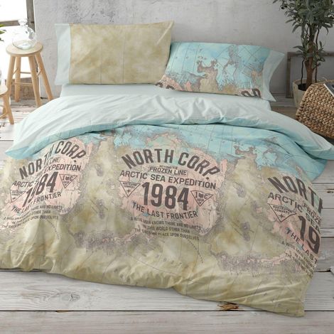 Housses de Couette imprimées Lit de 180 cm Dimensions Disponibles Design 101 Couleur mer 180 x 190/200 cm (1/5)