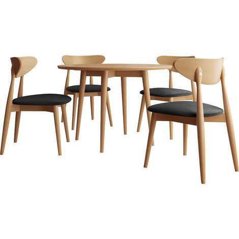 Conjunto de mesas y sillas para comedor Racine 124 , 76x0x0cm, Diámetro: 100, Número de asientos: 4, Estilo: Contemporary (1/5)