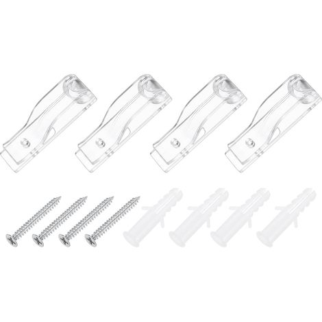 4 x 60 x 17.5 mm Chain and Cord Guide for Roller Blinds, Hook Fixing P for Curtain, Tension Chain Bead with Screws for Blinds, Transparent (1/5)