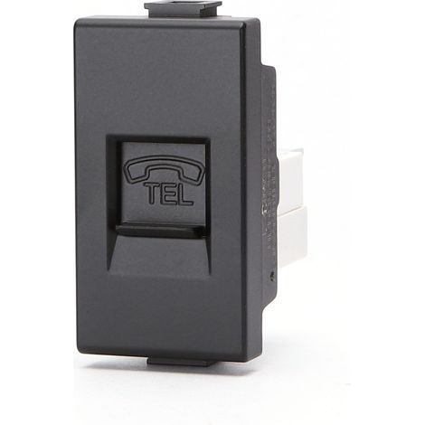 Presa Telefonica RJ11 nera compatibile anche con BTicino Matix