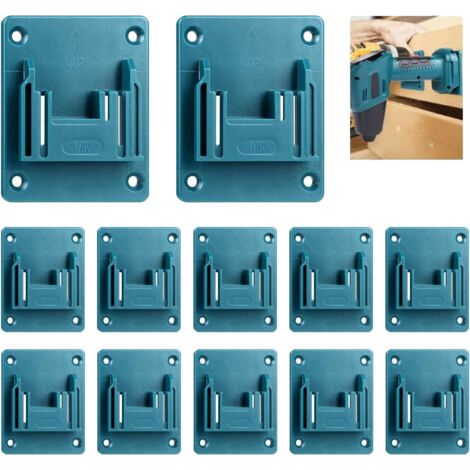 Set mit 12 Wandhalterungen für Maschinen und Werkzeuge, Werkzeughalter für Makita 18V Elektrowerkzeuge, Werkstatt-Werkzeugaufbewahrung (blau)