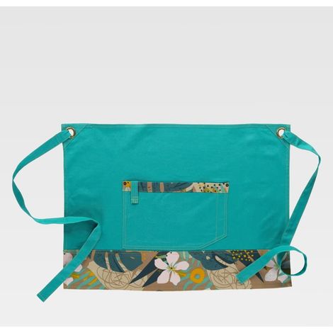 Delantal antimanchas estilo francés estampado combinado M759 WORKTEAM Turquesa