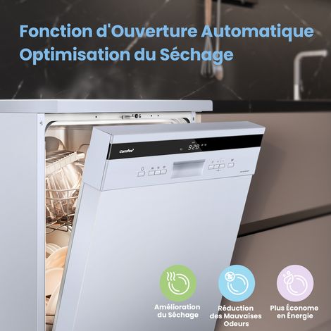 Comfee – Lave-vaisselle pose libre 14 couverts – 8 programmes de lavage – 44 dB(A) – Départ différé – Demi-charge – Classe énergétique C