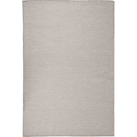 Tapis extérieur à tissage plat Terrasse Salon Cuisine - Tapis de jardin 120x170 cm Taupe BV631862 - BonneVie (1/5)